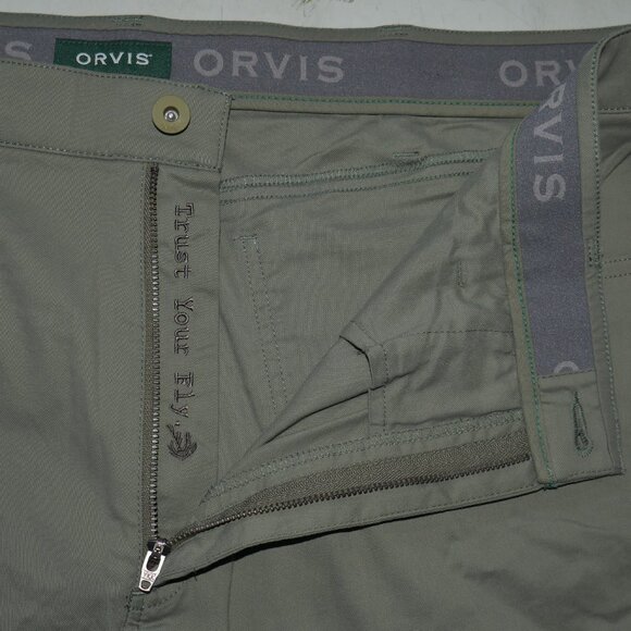 Orvis Out Of Office 5 Pocket Pants 40x30 Stretch Olive Green DWR Quick-Drying - Picture 14 of 15